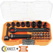 Klein Tools 65300 KNECT 32-Piece 1/4-Inch Drive Impact-Rated Pass Through Socket Set, SAE