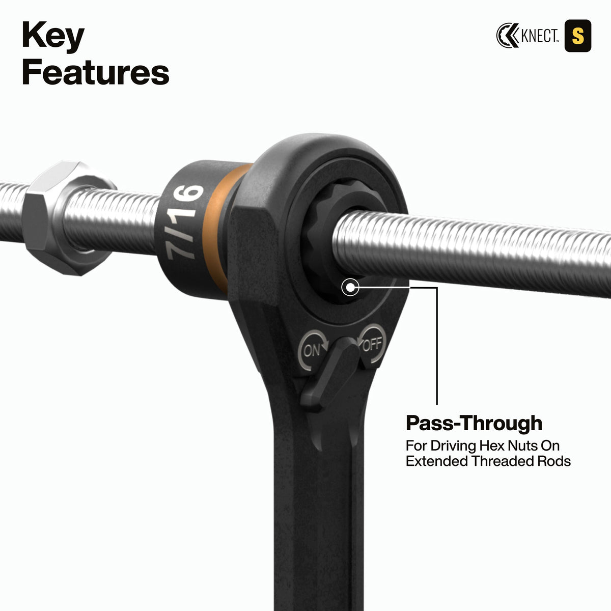 Klein Tools 65301KNECT SAE flip socket with two sizes in one socket