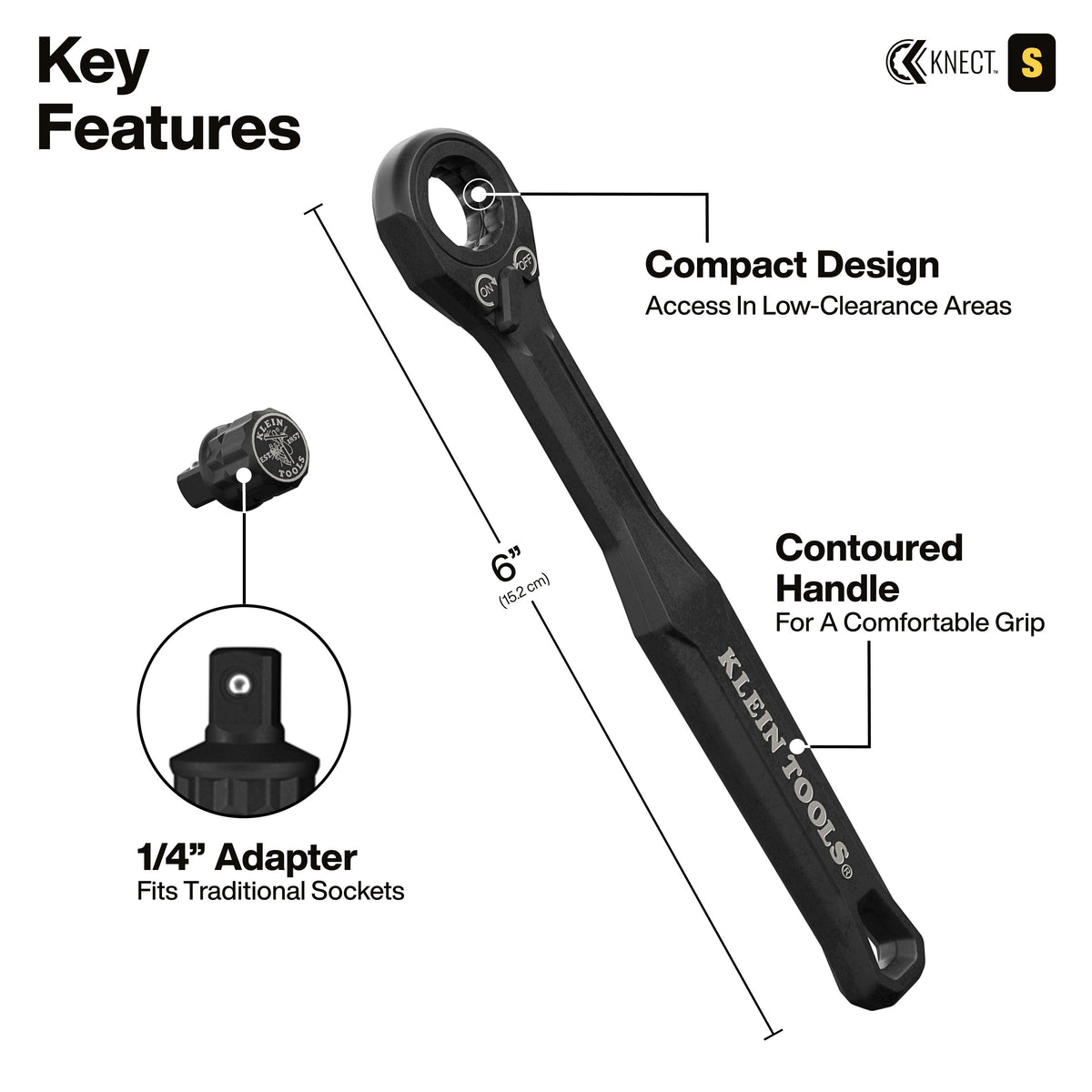 Klein Tools 65301KNECT impact-rated cold-forged steel sockets
