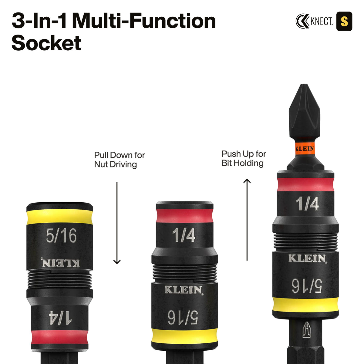 Klein Tools 65301KNECT KNECT ratchet with pass-through socket