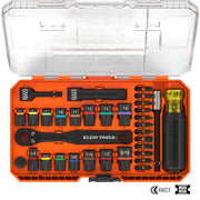 Klein Tools 65302KNECT 33-piece SAE and metric KNECT pass-through impact socket set in MODbox case