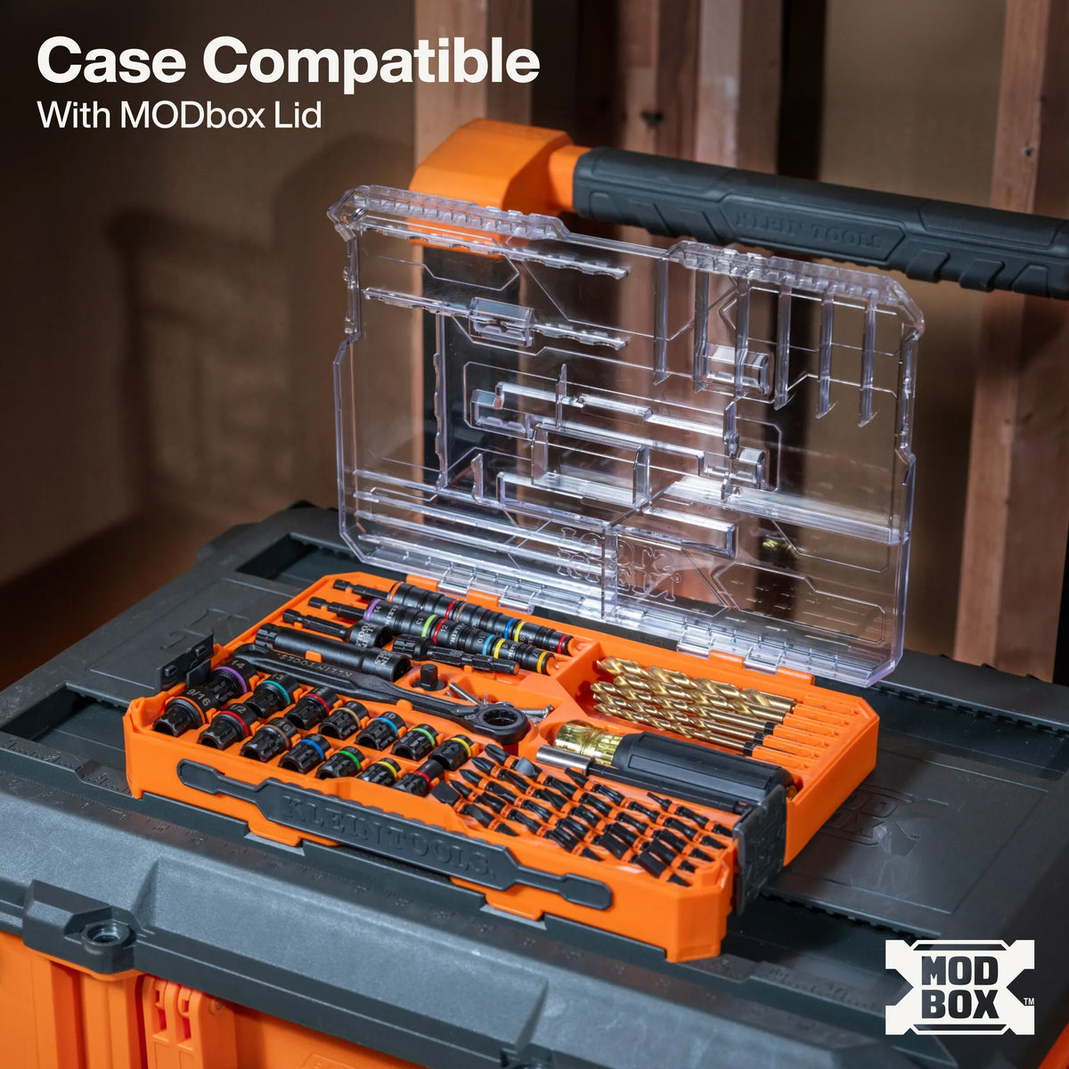 Klein Tools 65304KNECT MODbox accessory case stackable with other MODbox cases