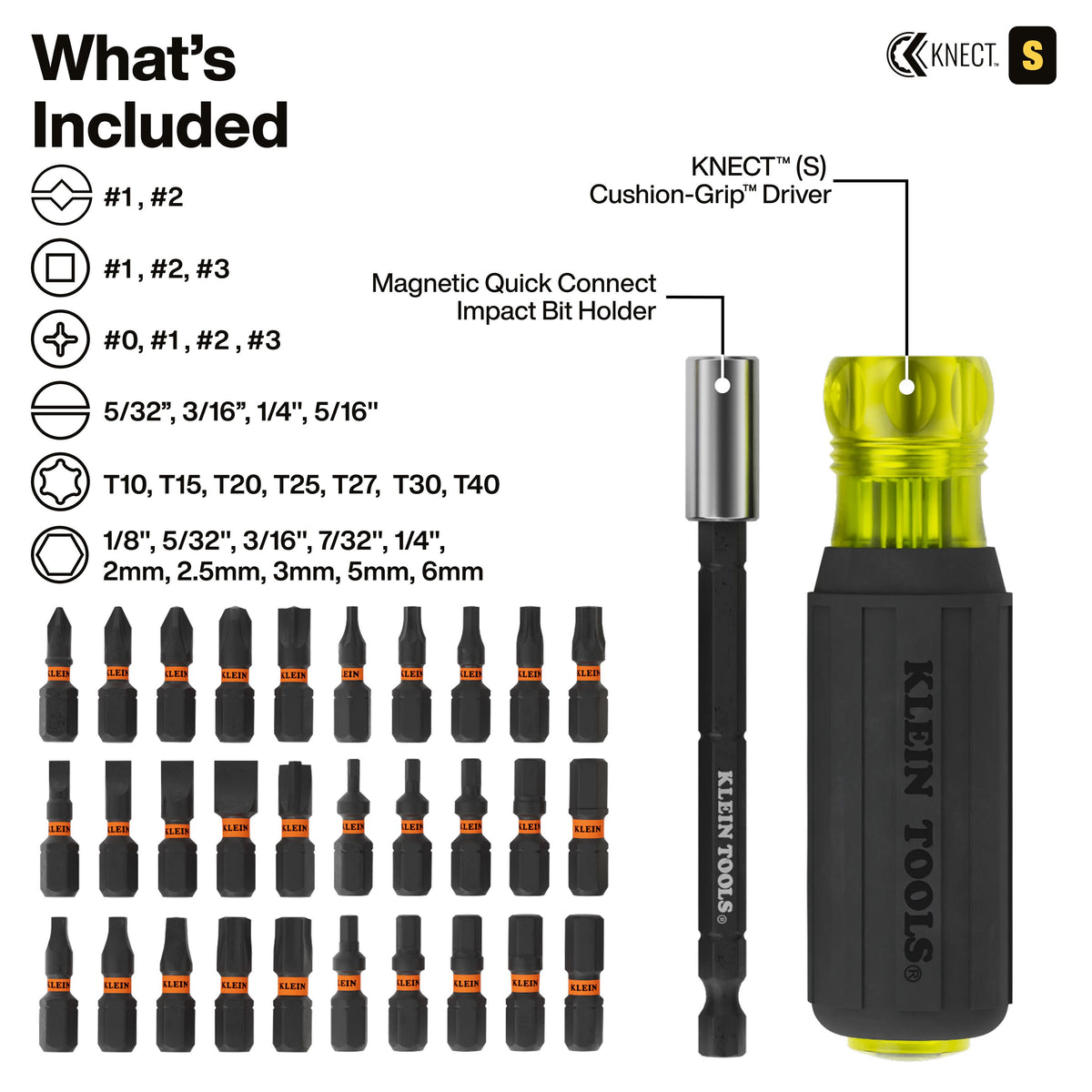 Klein Tools 65304KNECT impact-rated cold-forged steel sockets