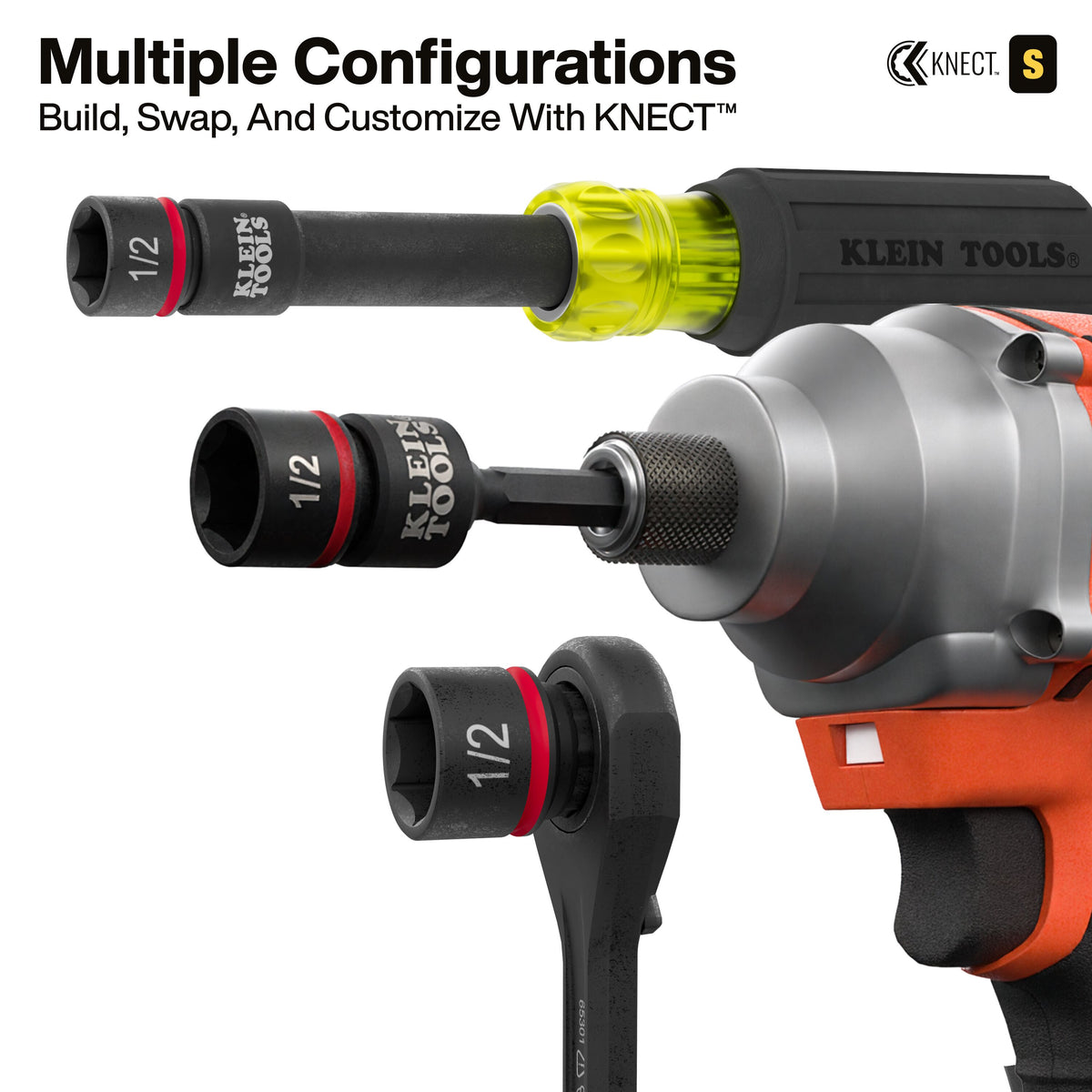 Klein Tools 65304KNECT SAE and metric flip sockets with two sizes per socket