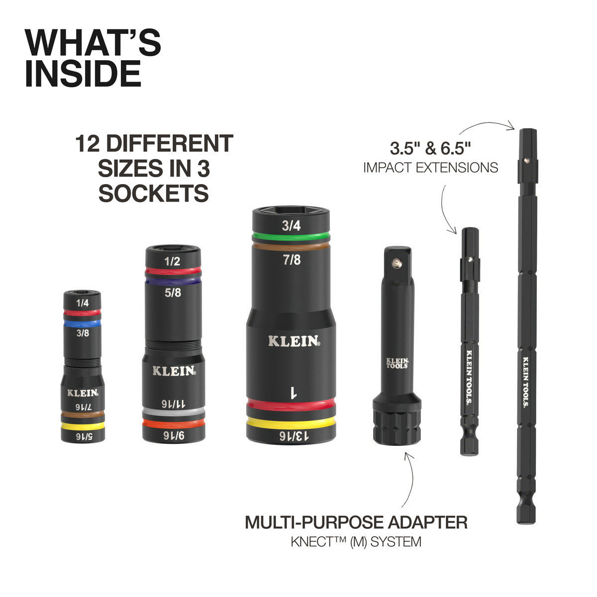 Klein 653QS Quad-12 impact flip socket detail