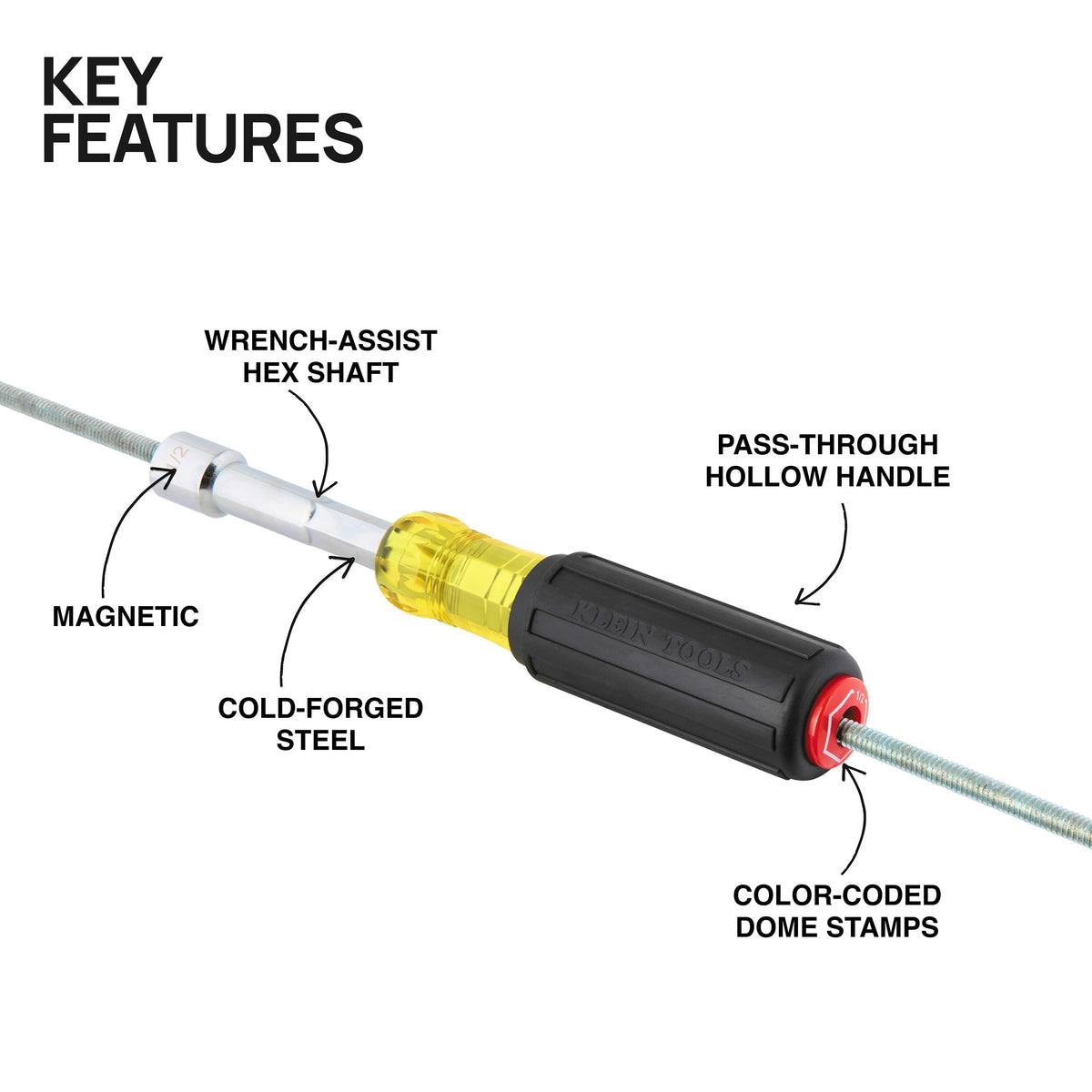 Klein 65412MAG 1/2-in. magnetic nut driver feature detail