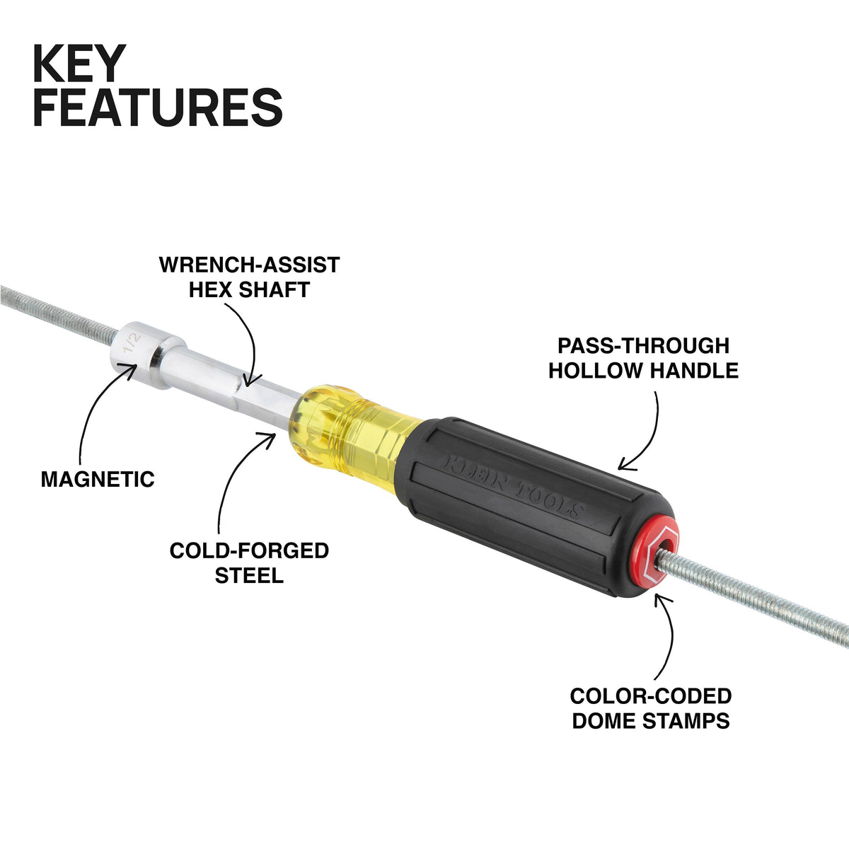 Klein 65414 1/4-in. nut driver feature detail