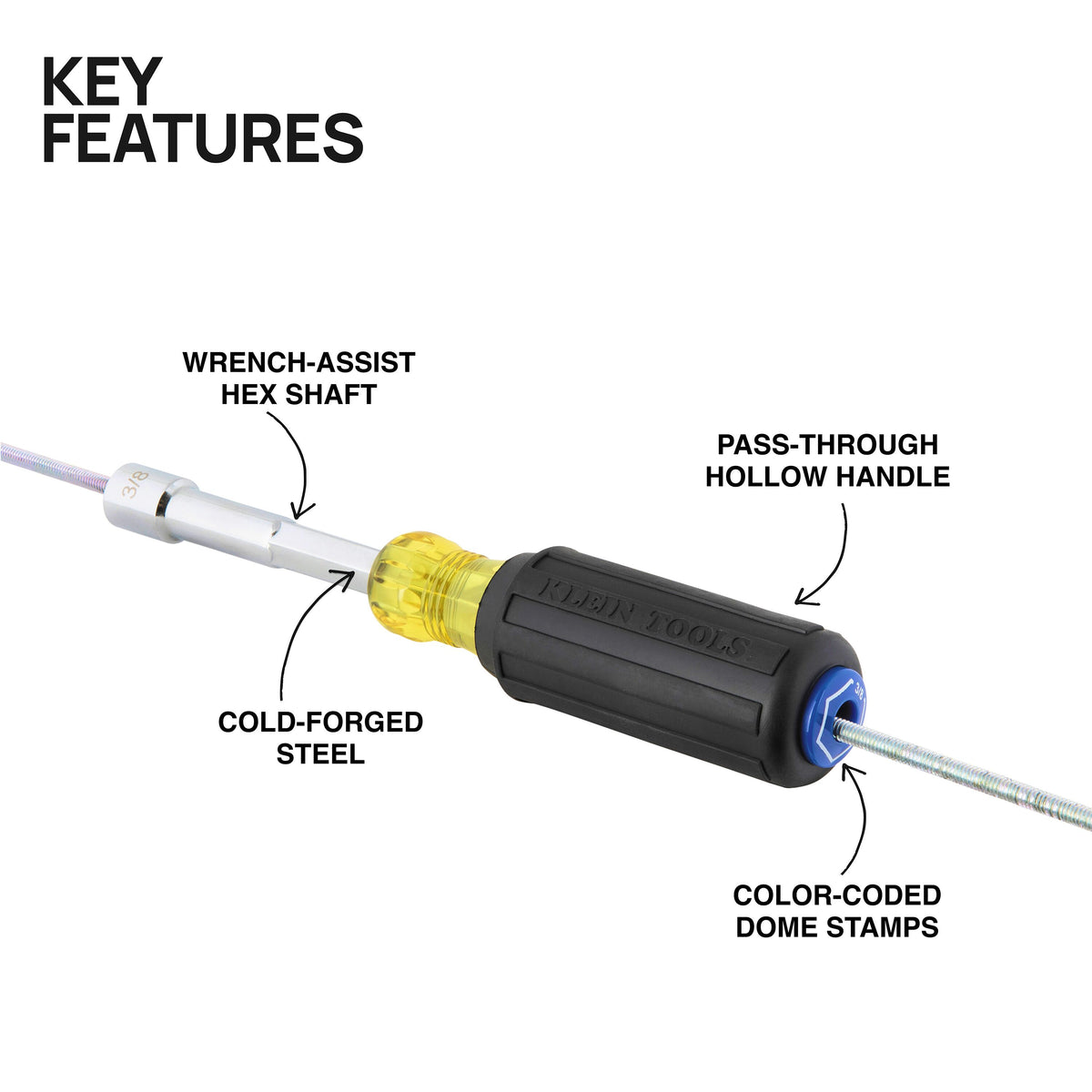 Klein 65438 3/8-in. nut driver feature detail