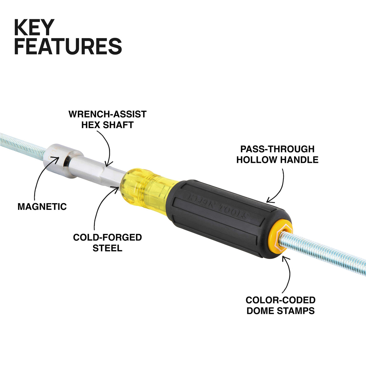Klein 654516MAG 5/16-in. magnetic nut driver feature detail