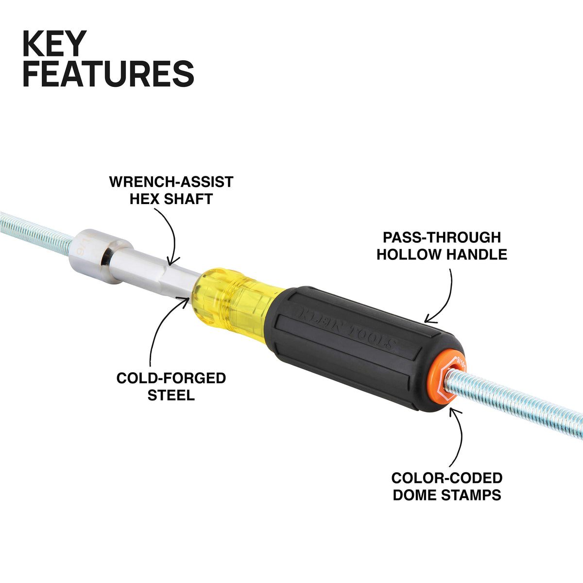 Klein 654916 9/16-in. nut driver feature detail