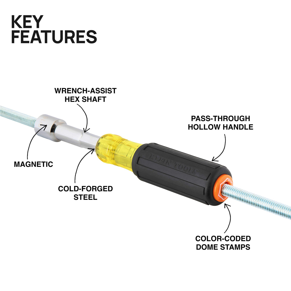 Klein 654916MAG 9/16-in. magnetic nut driver feature detail