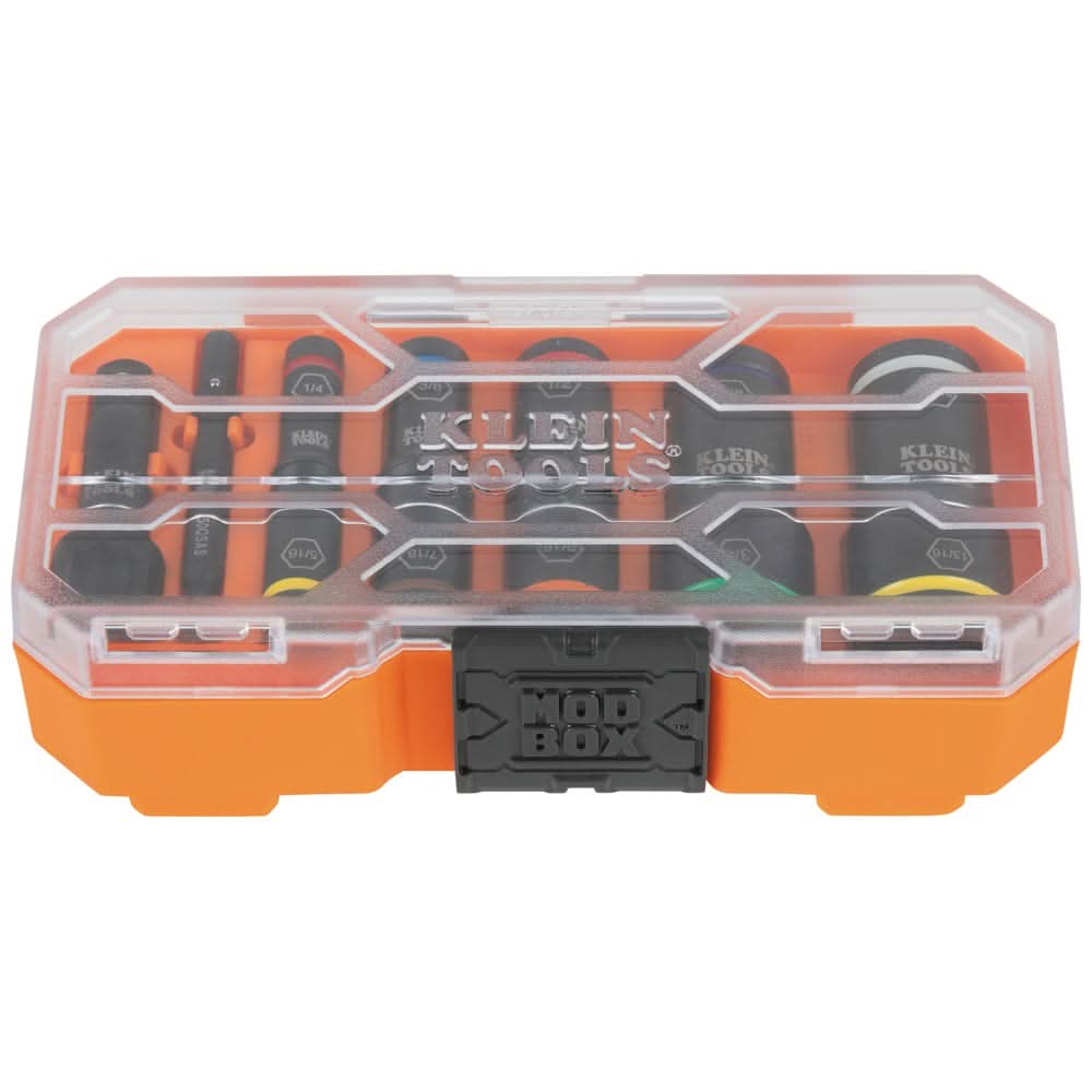 Klein Tools 65618 KNECT Flip-10 8-Piece Heavy Duty Flip Impact Socket Set, SAE