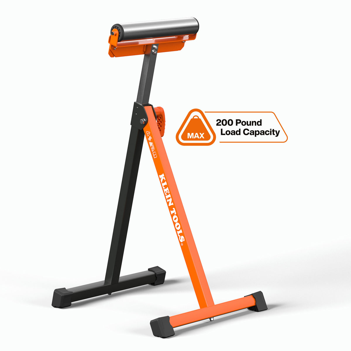 Klein Tools 66013 roller stand supporting heavy material up to 200 pounds