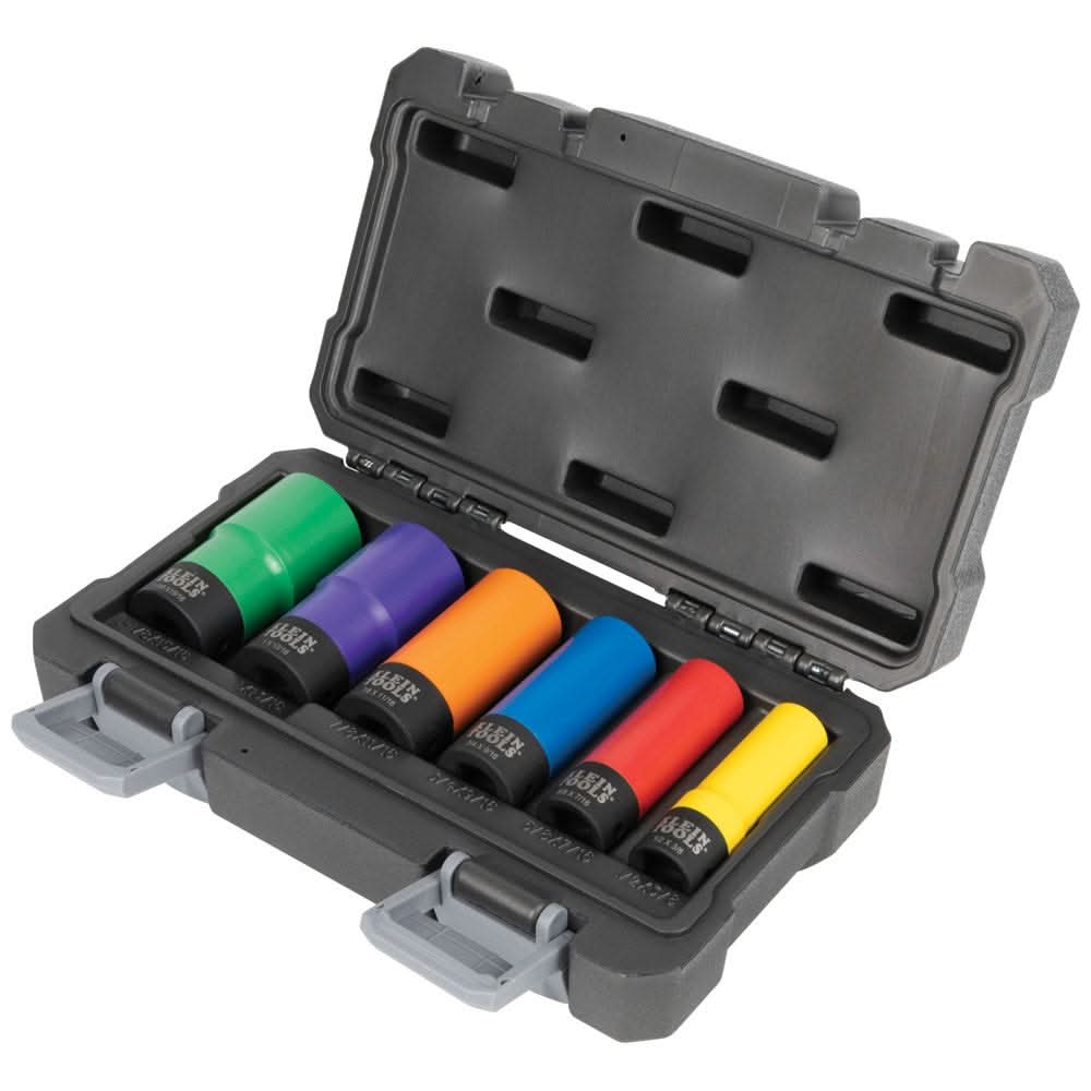 Klein Tools 66033 6-Piece Coated Socket Set, 12-Point