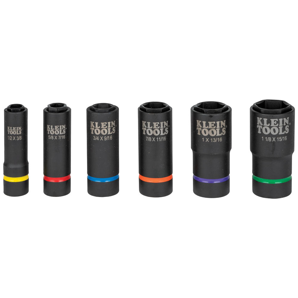 Klein 66060 color-coded 2-in-1 impact sockets front view