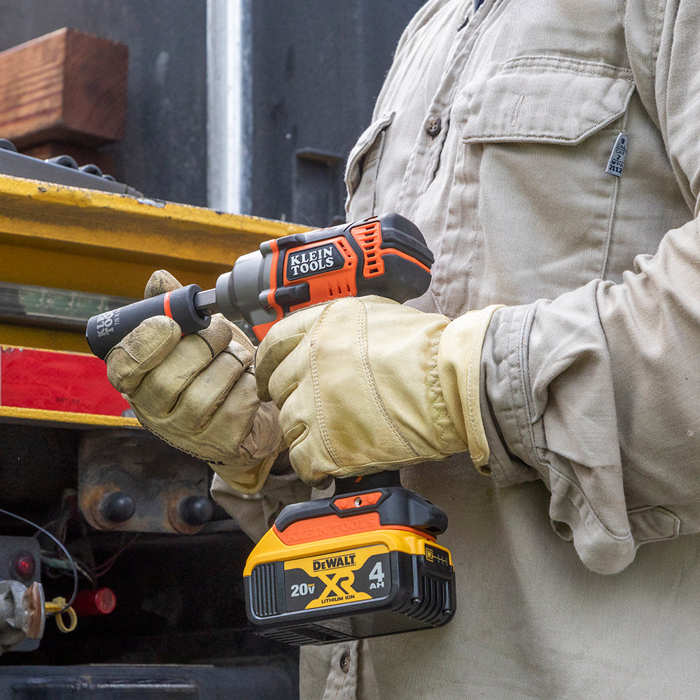 Klein 66064 impact socket on pole hardware with an impact wrench