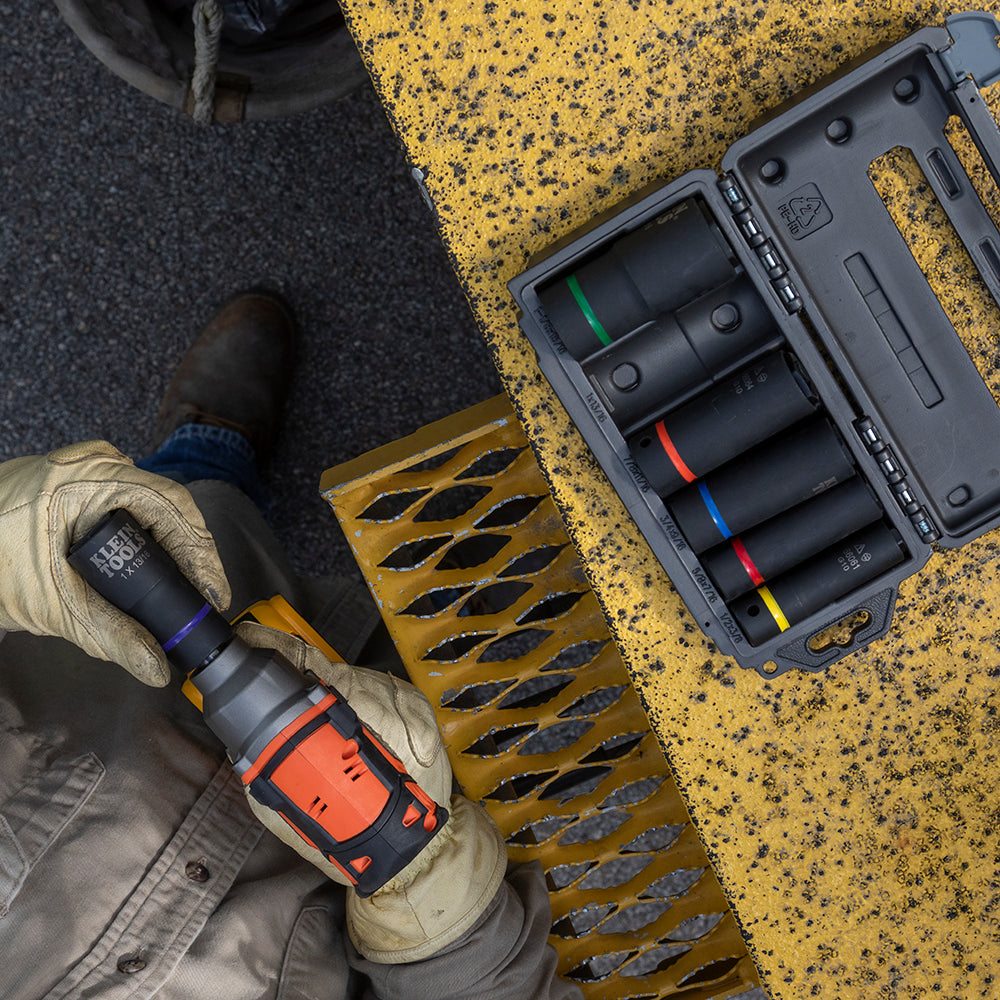 Klein 66065 impact socket on pole hardware with an impact wrench