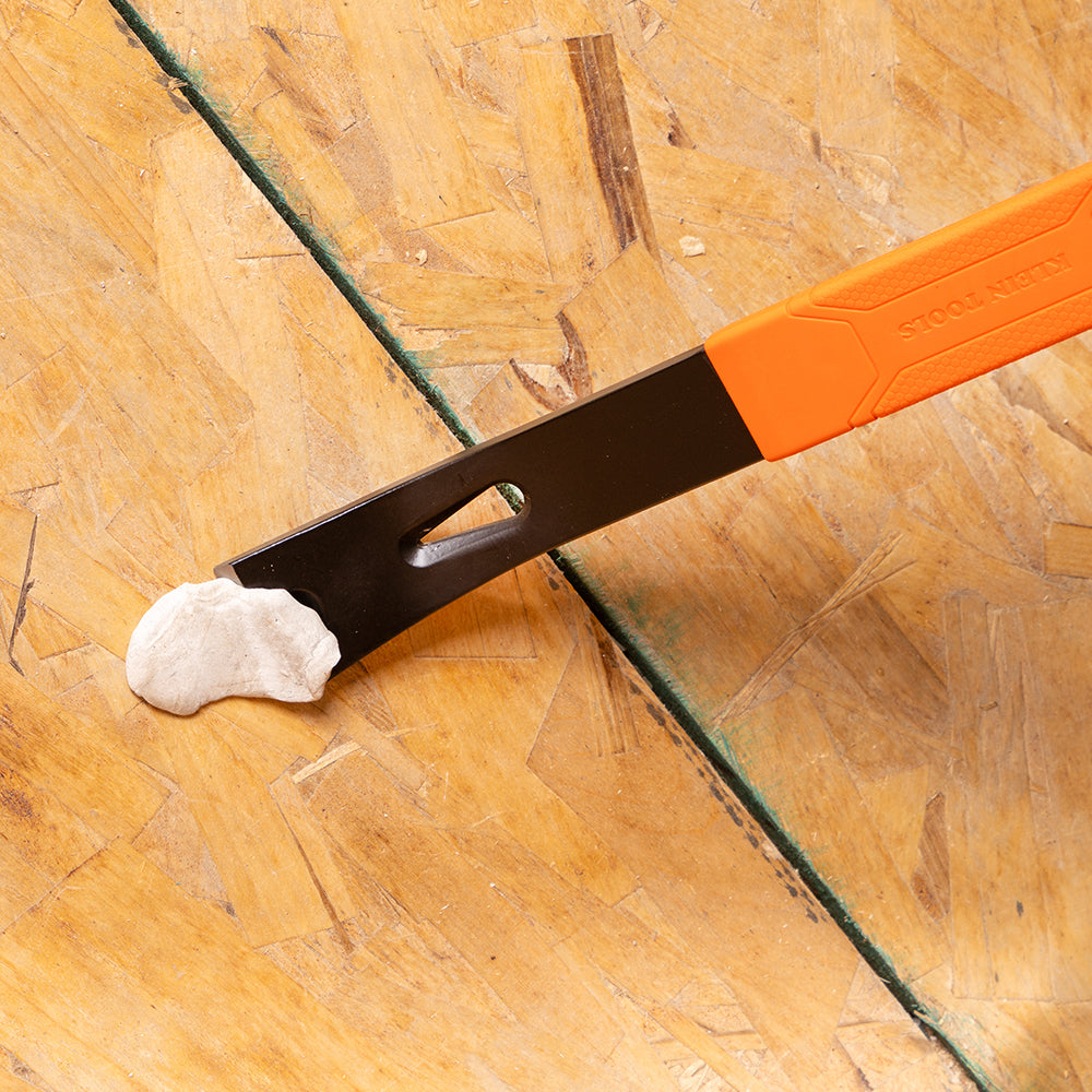 Klein 15-in. heavy-duty pry bar in use on framing