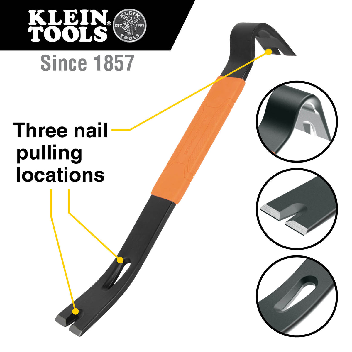 Klein 15-in. heavy-duty pry bar feature detail