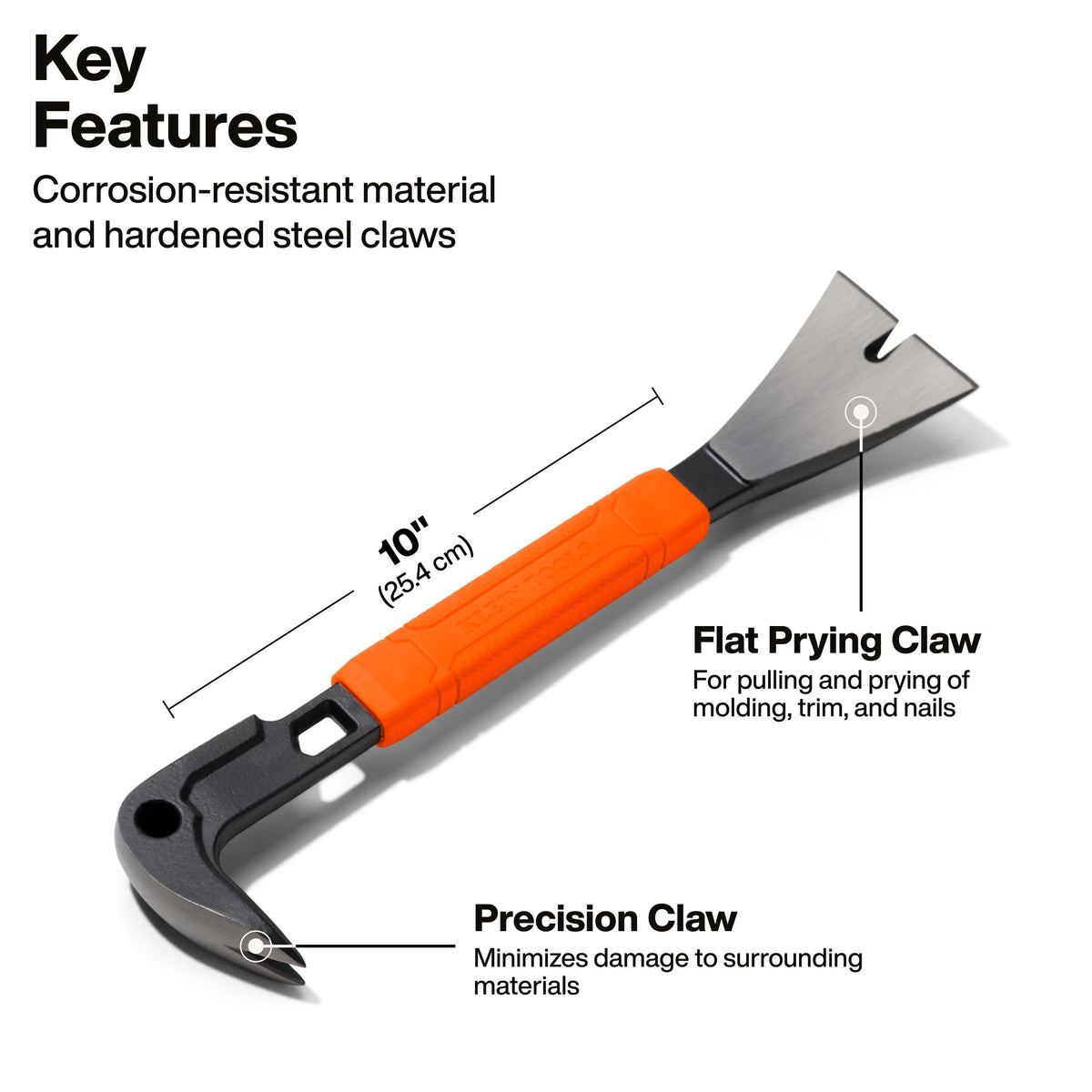 Klein Tools 66101 molding bar shock-absorbing grip for pulling and hammering