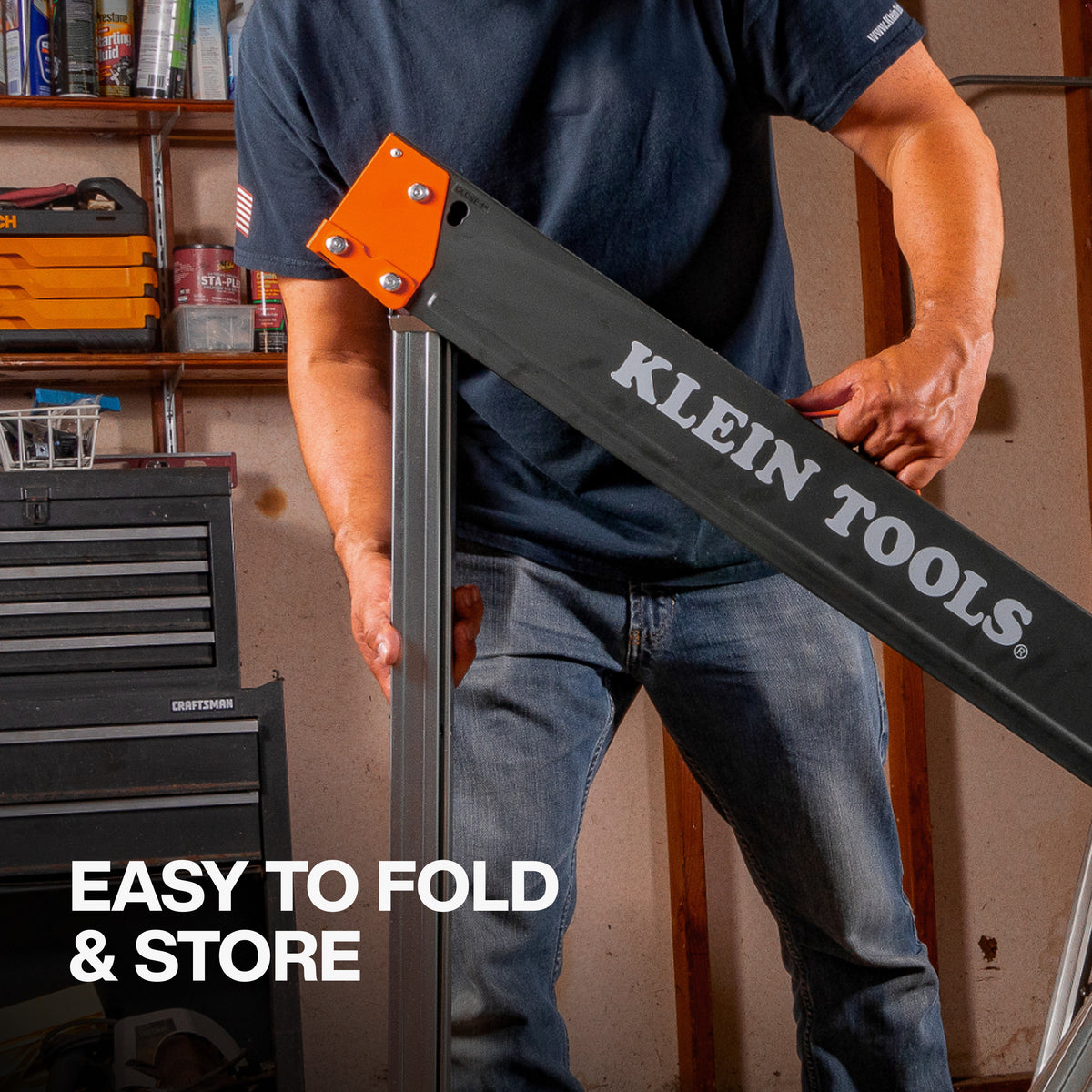 Klein fixed-leg sawhorse folding leg detail