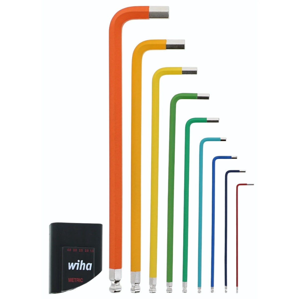 Wiha 66980 9-Piece Ball End Color Coded Metric Hex L-Key Set