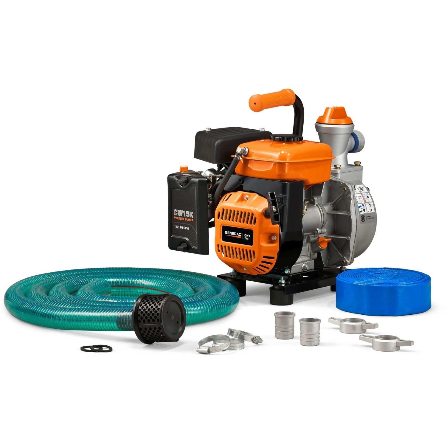 Generac 6821 1.5" Clean Water Pump with Hose Kit