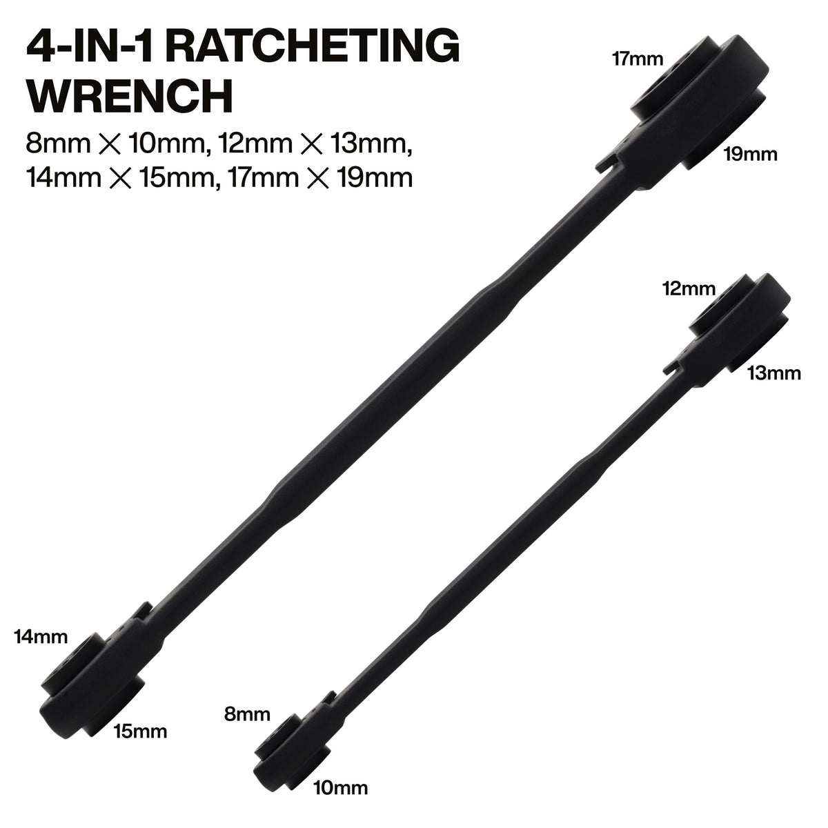 Klein metric 4-in-1 ratcheting wrench set feature detail