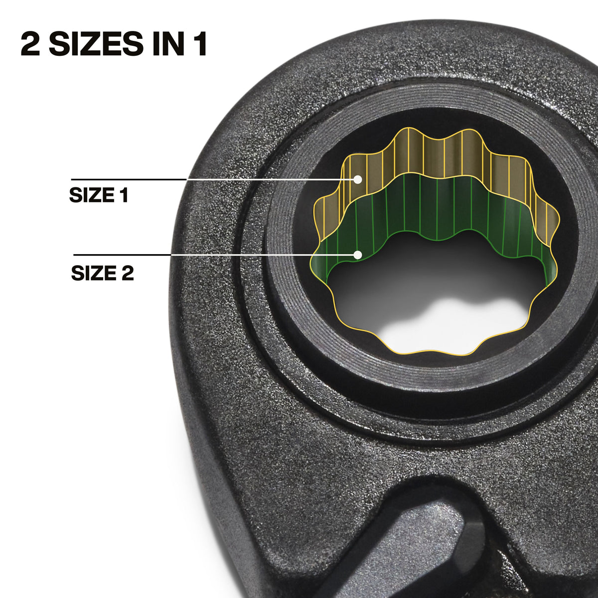 Klein metric 4-in-1 ratcheting wrench 90-tooth ratchet detail