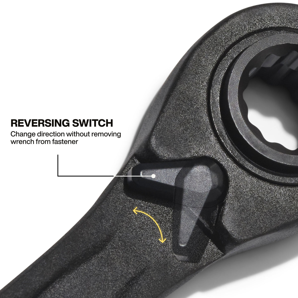 Klein metric 4-in-1 ratcheting wrench reversing switch detail
