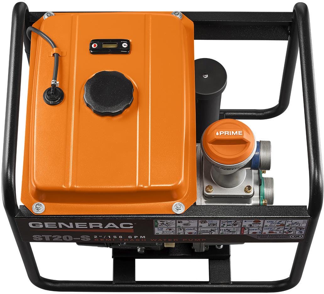 Generac 6822 2-Inch Semi-Trash Water Pump with Hose & Wheel Kit