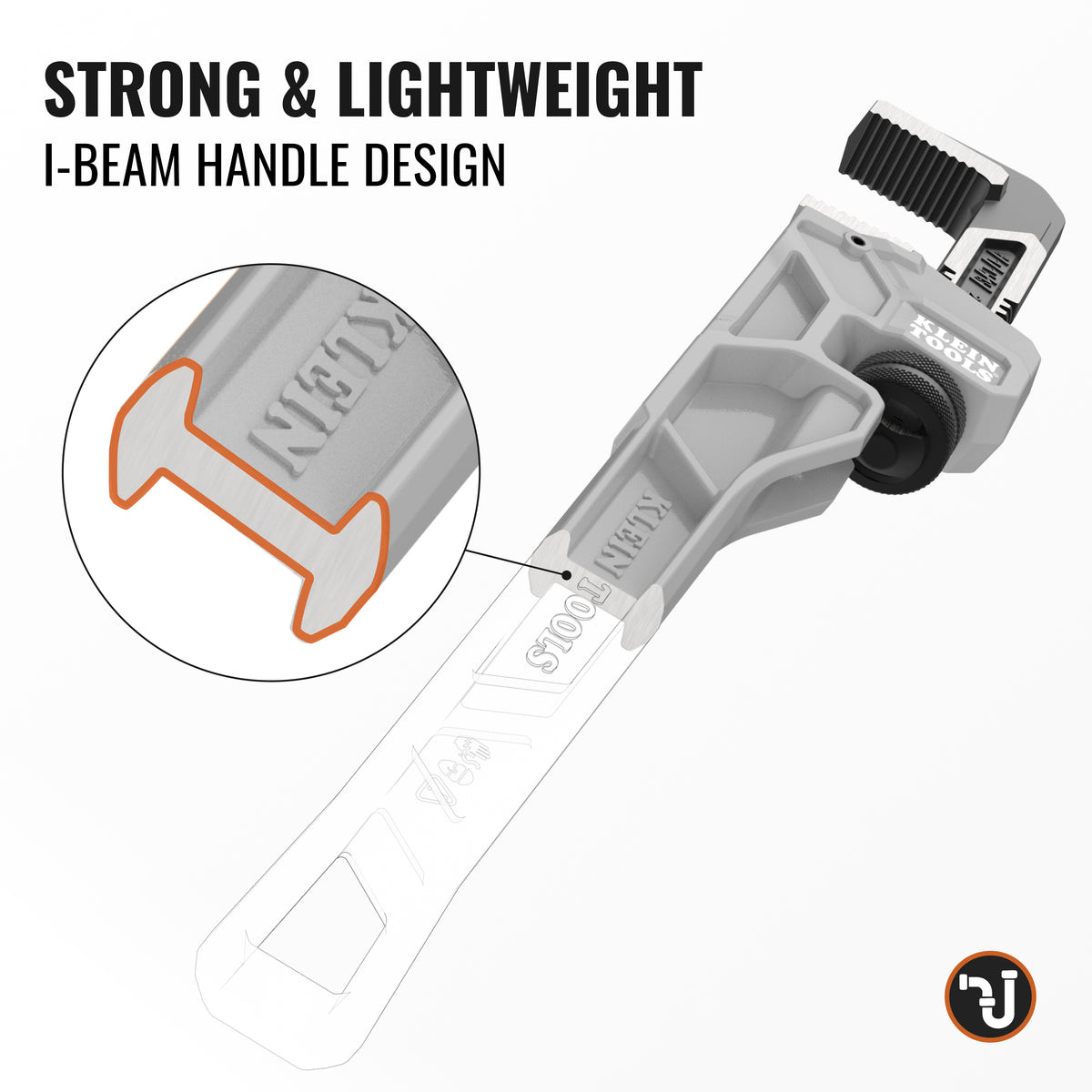 Klein cast aluminum pipe wrench feature overview