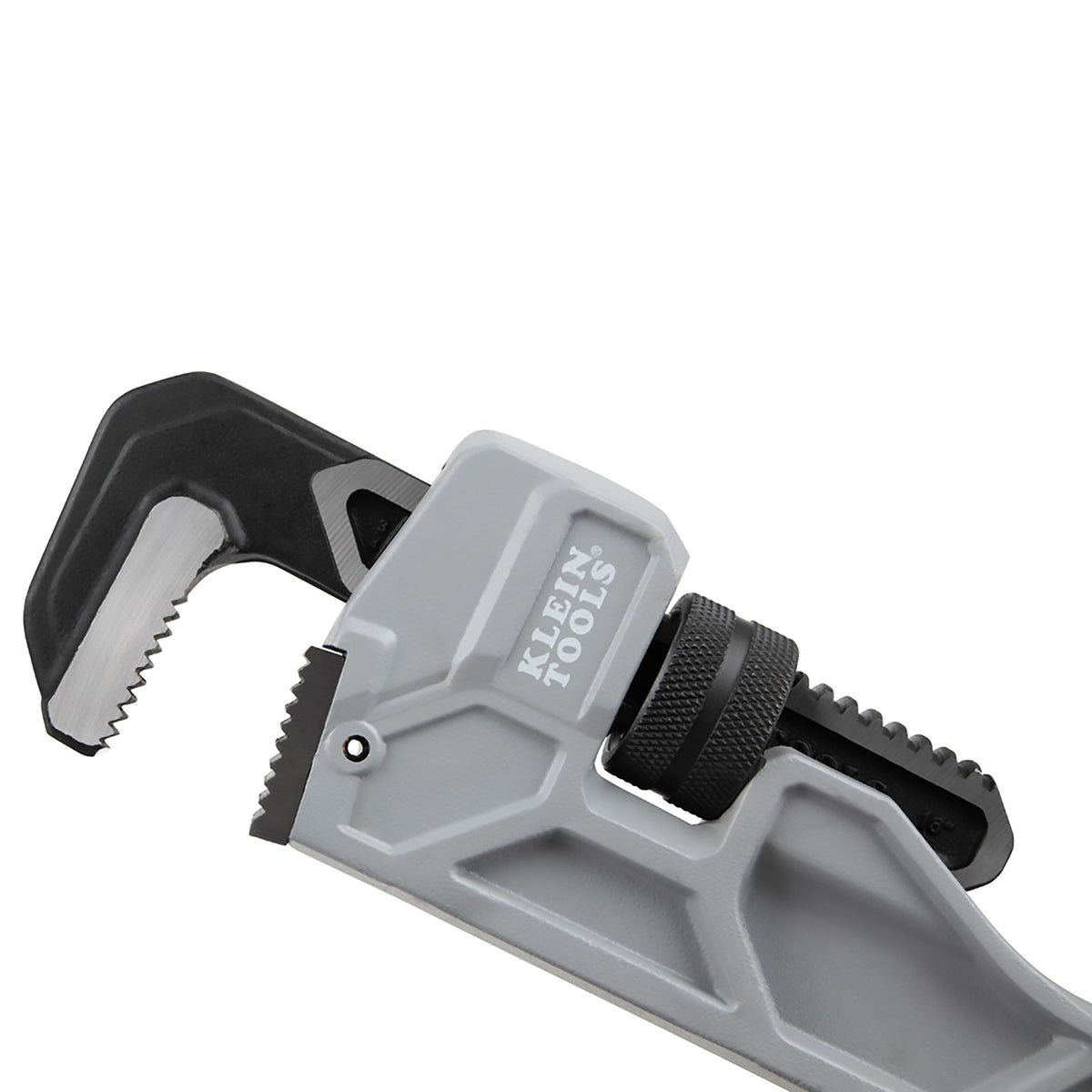 Klein 18-in. cast aluminum pipe wrench jaw detail