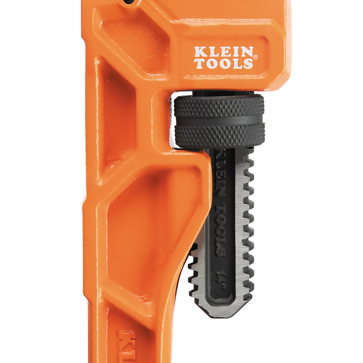 Klein 14-in. cast iron pipe wrench jaw detail