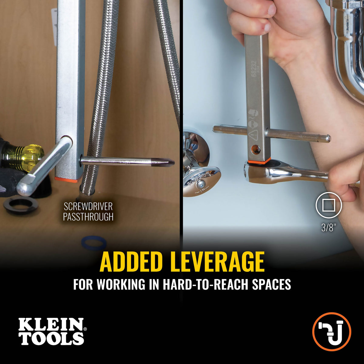 Klein telescoping basin wrench handle detail