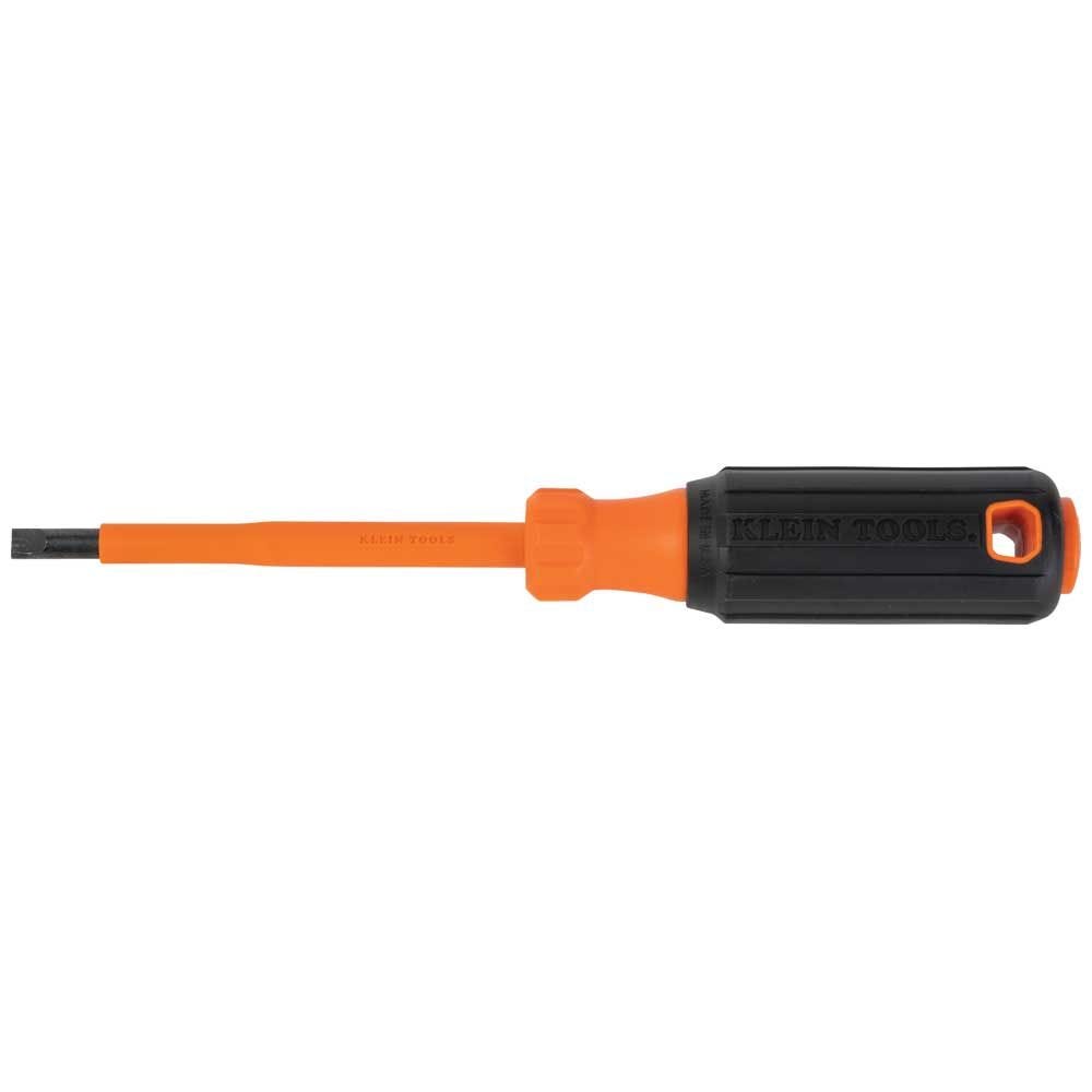Klein Tools 6824INS Insulated Screwdriver, 1/4-Inch Cabinet Tip, 4-Inch Round Shank
