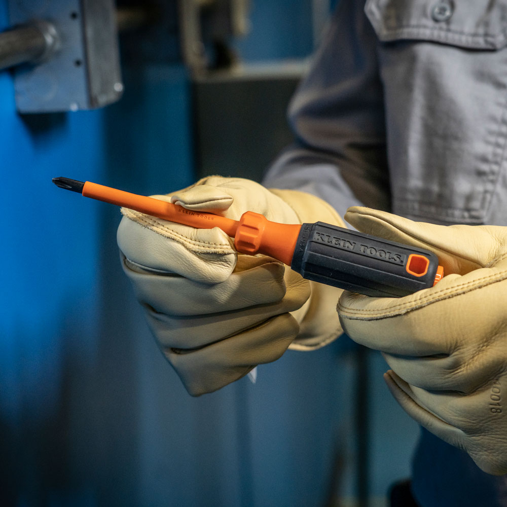 Klein insulated Phillips screwdriver from the 5-piece set in use