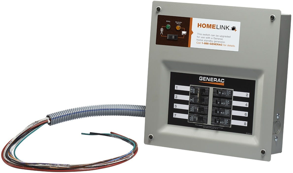 Generac 6853 Homelink Upgradeable 30 Amp Manual Transfer Switch