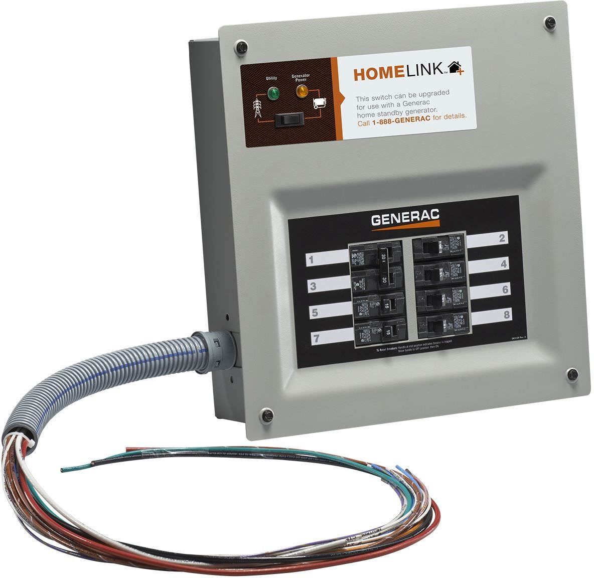 Generac 6853 Homelink Upgradeable 30 Amp Manual Transfer Switch