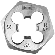 Irwin 6854 HANSON Hexagon Fractional Dies (HCS) 5/8-in. - 18 NF