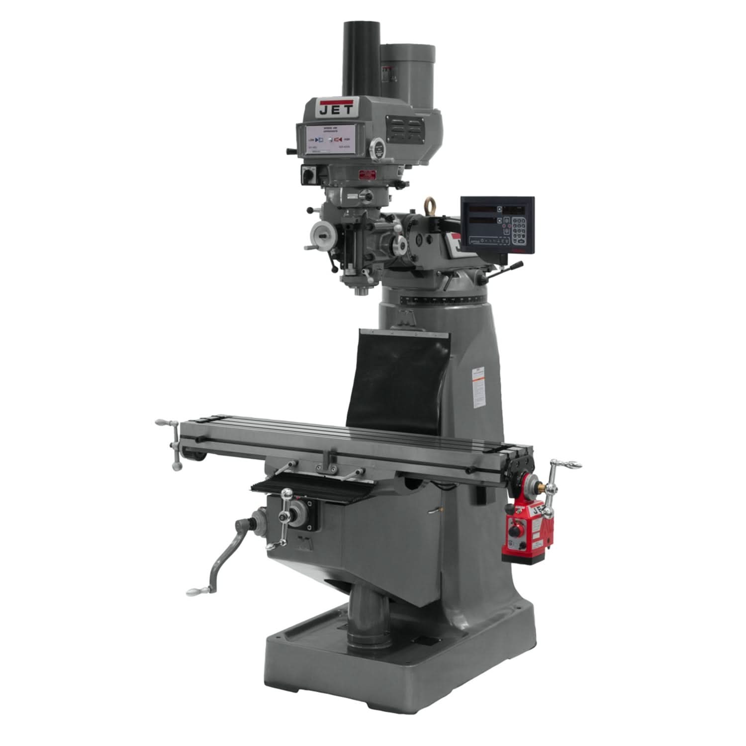 JET 690069 JTM-4VS Mill With Newall DP700 DRO With X-Axis Powerfeed and Power Draw Bar