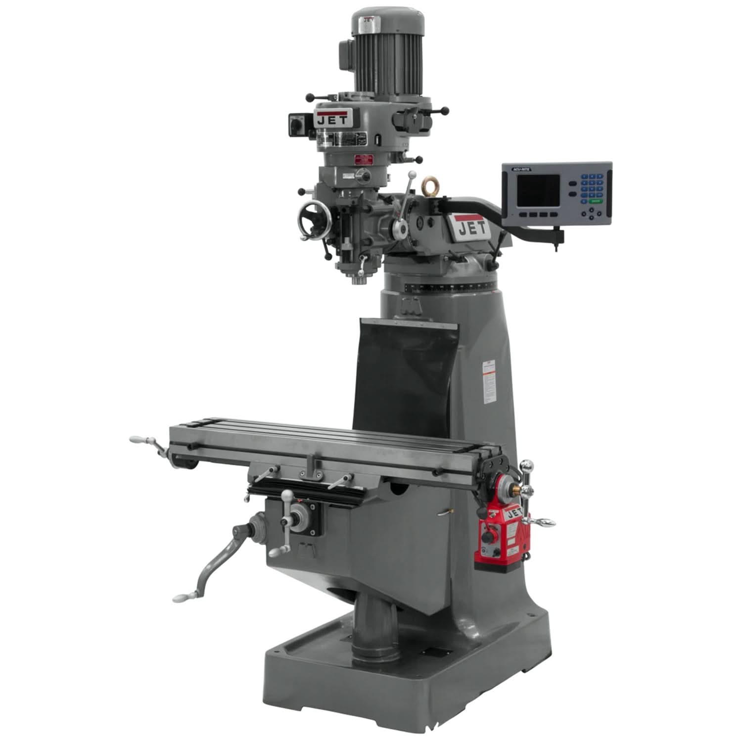 JET 690072 JTM-2 Mill With 3-Axis ACU-RITE 203 DRO (Quill) With X-Axis Powerfeed