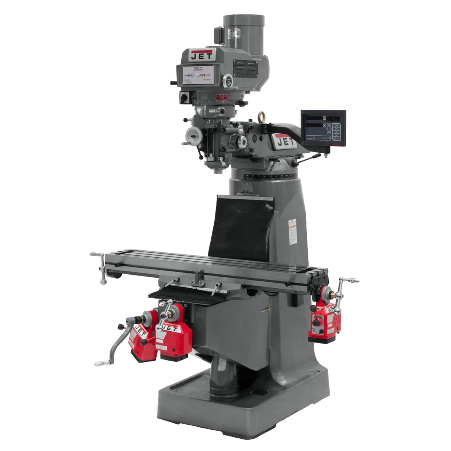 JET 690093 JTM-4VS Mill With 3-Axis Newall DP700 DRO (Knee) With X, Y and Z-Axis Powerfeeds
