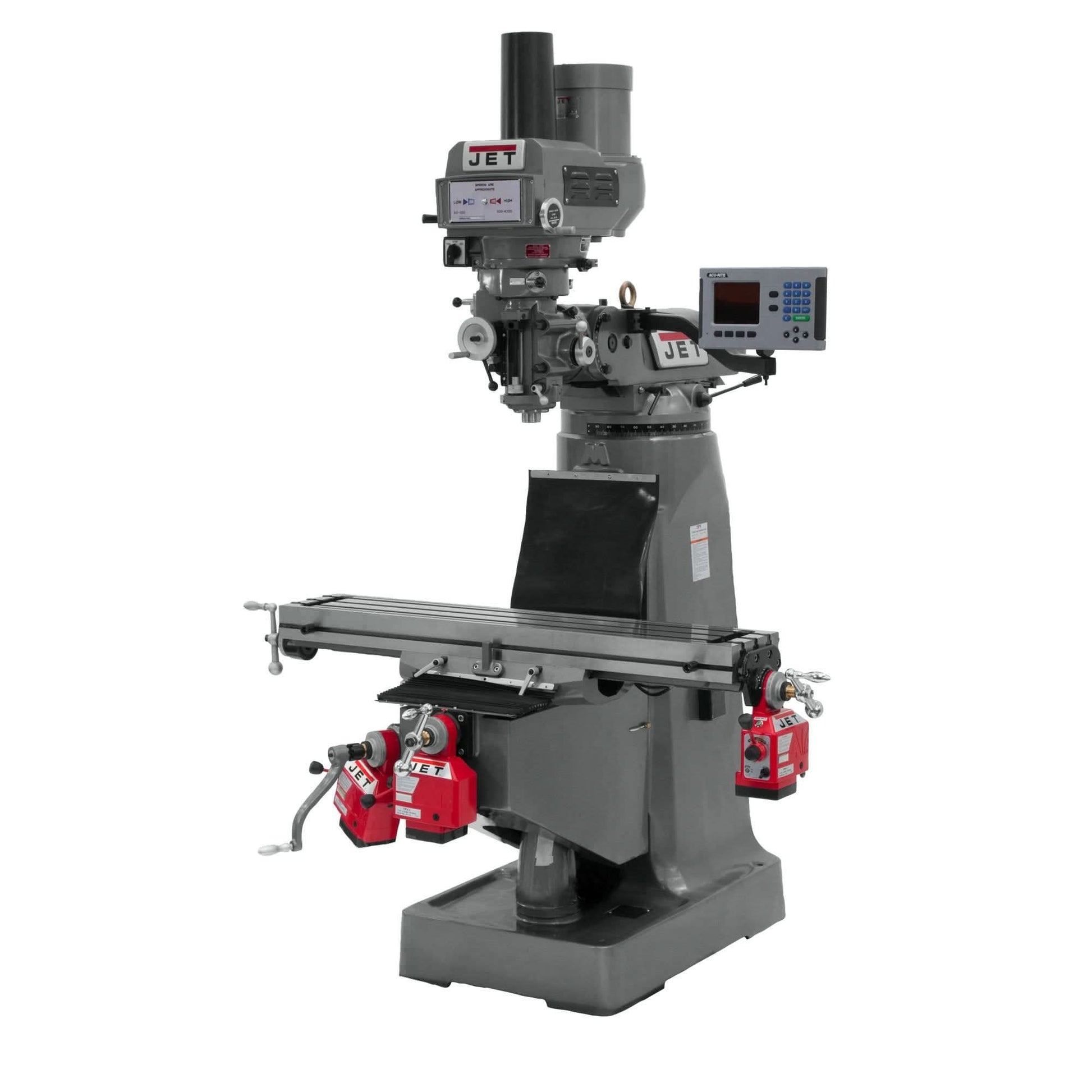 Jet Tools 690231 JTM-4VS Mill With Acu-Rite 200S DRO With X, Y & Z-Axis Powerfeeds With Air Powered Draw Bar
