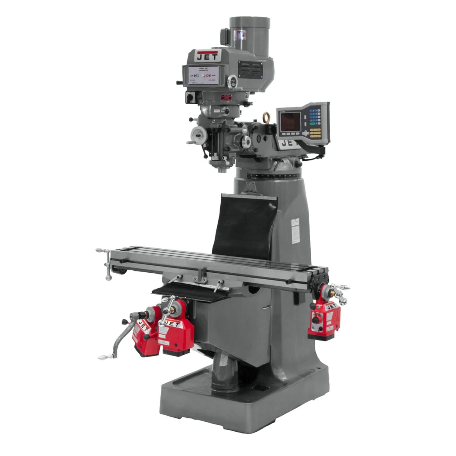JET 690418 JTM-4VS Mill With 3-Axis ACU-RITE 203 DRO (Knee) With X, Y and Z-Axis Powerfeeds