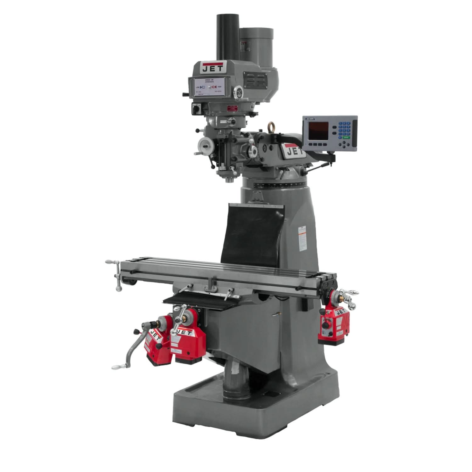 JET 690430 JTM-4VS Mill With 3-Axis ACU-RITE 203 DRO (Knee) With X, Y and Z-Axis Powerfeeds and Power Draw Bar