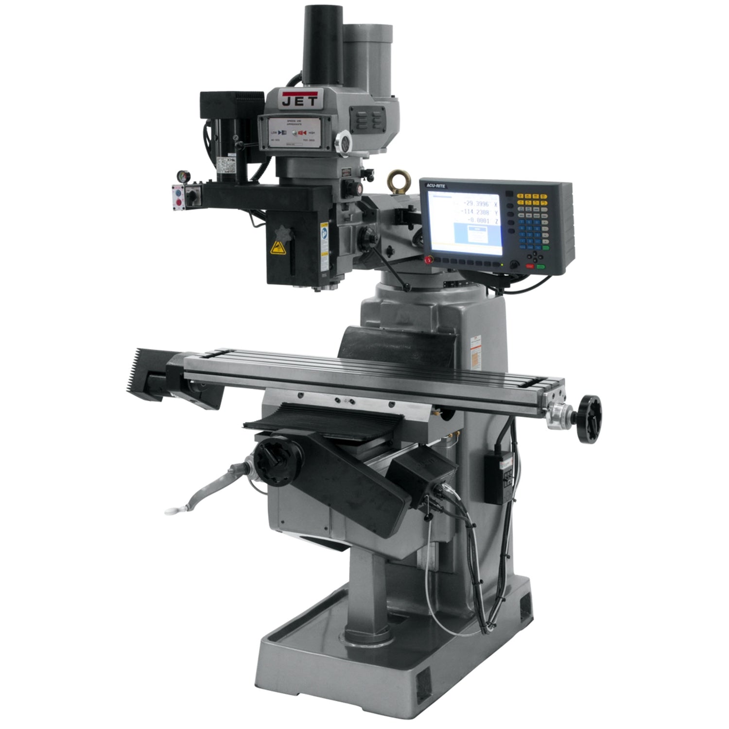 JET 690684 JTM-1050EVS2/230 Mill With 3-Axis Acu-Rite MilPwr G2 CNC Controller with Air Powered Drawbar