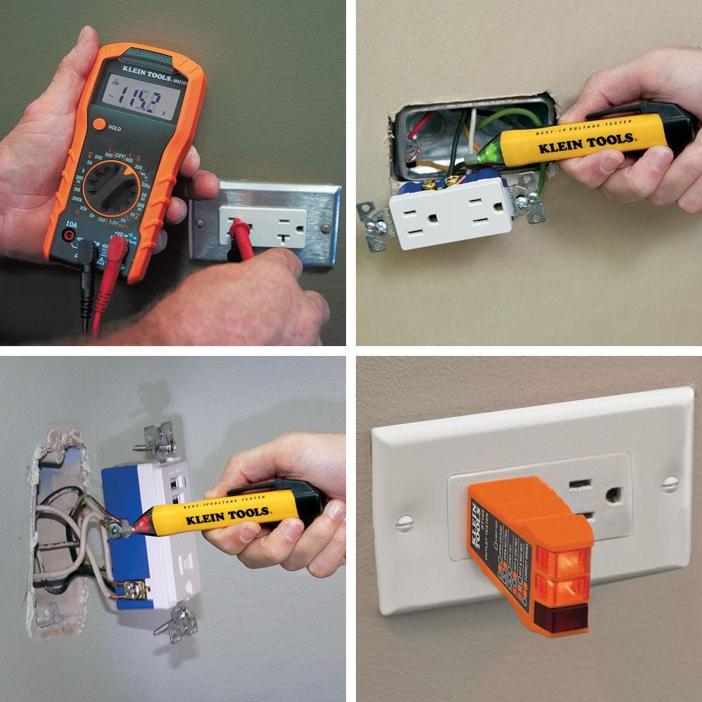 Klein 69149P Multimeter Test Kit, Digital Multimeter, Non-Contact Volt Tester, Receptacle Tester