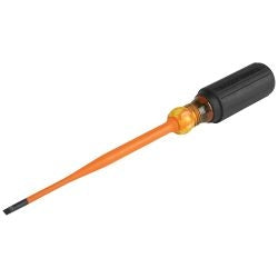 Klein Tools 6916INS Slim-Tip Insulated Screwdriver, 3/16-Inch Cabinet, 6-Inch Round Shank