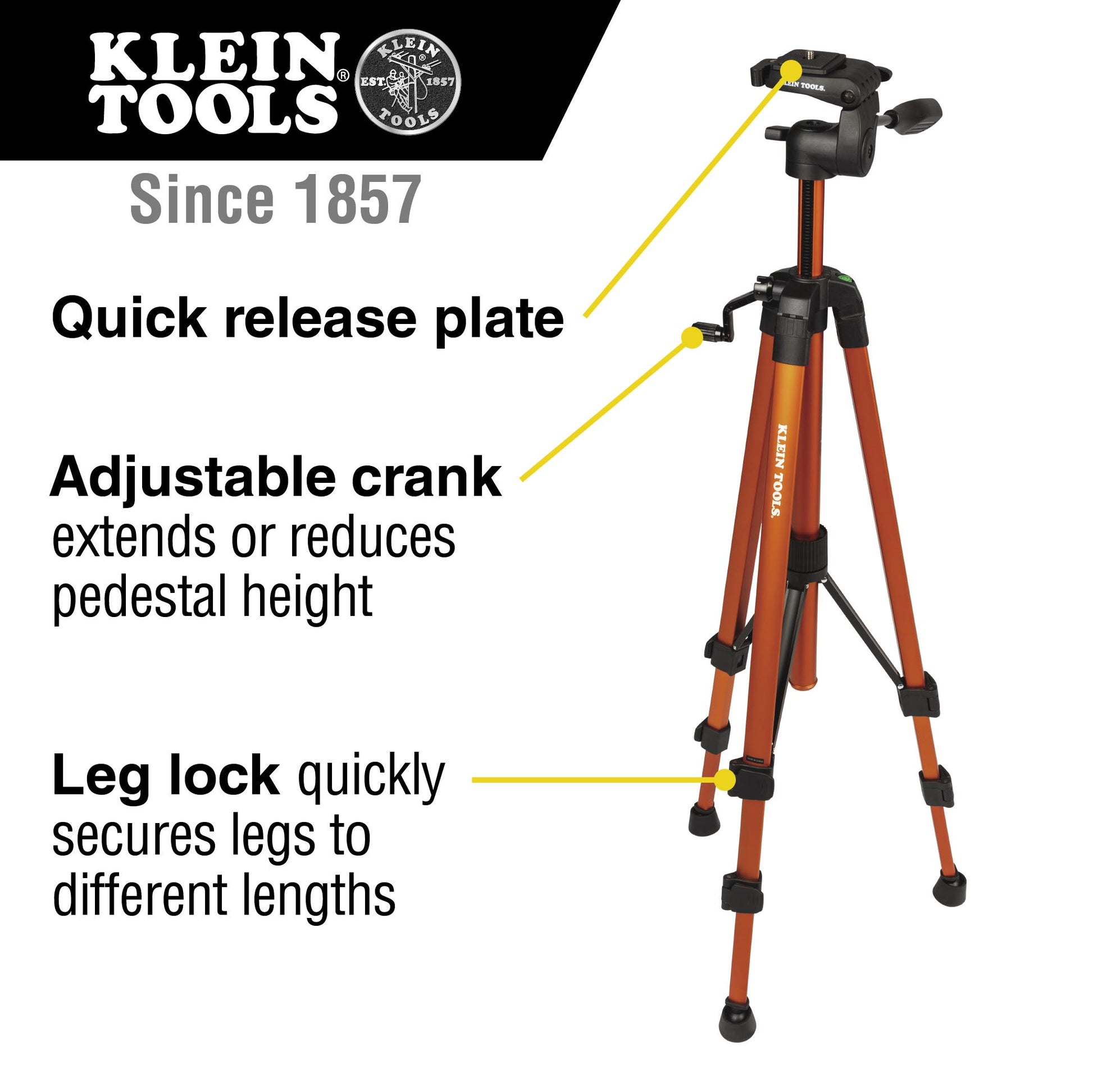 Klein Tools 69345 22 in. - 61 in. Adjustable Tripod